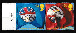 Great Britain 1992 Olympic Games Barcelona Se-tenant With Selvage MNH ** - Sommer 1992: Barcelone