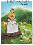 Bernadette Soubirous, Agneaux, Montagnes: "Lourdes " - Embroidered