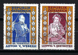 ÖSTERREICH Komplettsatz ANK-Nr. 2204 - 2205 Webern Und Beethoven Gestempelt - Siehe Bild - Gebraucht