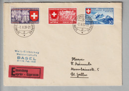 Motiv Eishockey WM Schweiz 1939-02-07 Expressbrief Nach St.Gallen - Eishockey