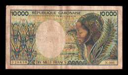 Gabón 10000 Francs 1984 Pick 7a Bc/Mbc F/Vf - Gabun