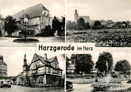 73099316 Harzgerode Panorama Kurpark Rathaus  Harzgerode - Harzgerode