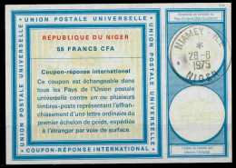 NIGER  Vi20 55 FRANCS CFA  International Reply Coupon Reponse Antwortschein IRC IAS Cupon Respuesta NIAMEY R.P. 28.08.75 - Niger (1960-...)