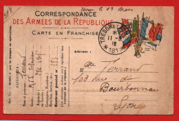 (RECTO / VERSO) CARTE CORRESPONDANCE DES ARMEES DE LA REPUBLIQUE LE 11/03/1916 - TRESOR ET POSTES SECTEUR POSTAL 181 - Covers & Documents