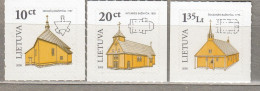 LITHUANIA 2009 Wooden Churches Self Adhesive MNH(**) Mi 955 II-958 II #Lt876 - Lituanie