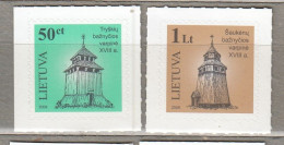 LITHUANIA 2009 Wooden Churches Self Adhesive MNH(**) Mi 923 II-924 II #Lt877 - Lituanie