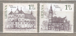 LITHUANIA 2011 Architecture Churches MNH(**) Mi 1078-1079 #Lt880 - Lituania