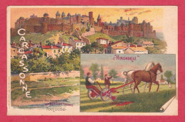 AE119 AUDE PUBLICITE11 CARCASSONNE AMOUROUX FRERES AGRICULTURE FAUCHEUSE L'HIRONDELLE - Carcassonne