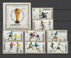 Albania 1974 Football Soccer World Cup Set Of 8 + S/s MNH - 1974 – West Germany