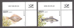 Europa – Underwater Fauna Fish And Flora 2024 Estonia MNH Corner Stamps With Issue Nr Mi 1105-6 - Estonie