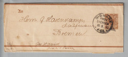 DE Heimat Sa. Bismark 1892-08-16 Auf 3 Pf. Streifband Nach Bremen - Storia Postale