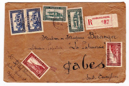 Lettre 1940 Maroc Casablanca Recommandée Gabès Sud Tunisien Tunisie Librairie La Palmeraie Radio Aeroport - Cartas & Documentos