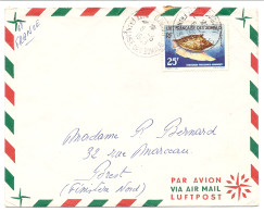 Enveloppe DJIBOUTI 1963 Timbre Cote Francaise Des Somalis 25 F Par Avion - 1961-....