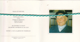 Arseen Cocquet-De Meyere, Eeklo 1914, Sijsele-Damme 1999. Oud-strijder 40-45; Foto - Overlijden