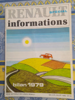 RENAULT INFO 1980 JOURNAL DE LA REGIE NATIONALE SOMMAIRE SPECIAL BILAN 1979 - Auto/Motor