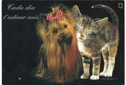 Every Day I Love You More !  Postcard.  New-unused - Katzen