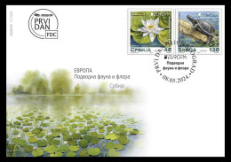 Serbia 2024. EUROPA, Underwater Fauna And Flora, Water Lily, Turtle, FDC, MNH - 2024