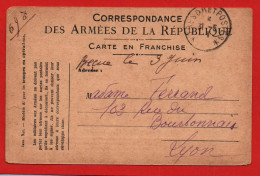 (RECTO / VERSO) CARTE CORRESPONDANCE DES ARMEES DE LA REPUBLIQUE - CACHET TRESOR ET POSTES - Cartas & Documentos