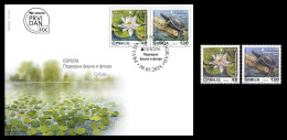 Serbia 2024. EUROPA, Underwater Fauna And Flora, Water Lily, Turtle, FDC + Stamp, MNH - Serbien