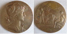 Medaille En Bronze Exposition Universelle De Paris 1889 Nu, Par Daniel Dupuis - Andere & Zonder Classificatie