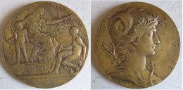 Medaille En Bronze Exposition Universelle De Paris 1889 Nu, Par Daniel Dupuis - Andere & Zonder Classificatie