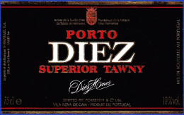 Port Wine Label, Portugal - Porto DIEZ Superior Tawny -|- Forrester & Cª, Vila Nova De Gaia - Other & Unclassified