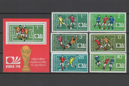 Bulgaria 1974 Football Soccer World Cup Set Of 6 + S/s MNH - 1974 – Westdeutschland