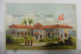 Chromo Exposition Universelle De Paris 1878 - Tunisie - Pavillon Et Drapeau - Autres & Non Classés