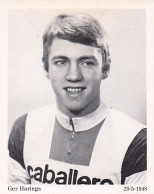 Velo - Cyclisme - Coureur Cycliste Hollandais Ger Harings - Team Caballero - 1964 - Professionele Wielrenner - Non Classés