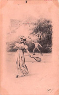 Illustrateur Signé From - Sports TENNIS - Couple Jouant Au Tennis - 1902 - Autres & Non Classés