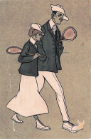 Illustrateur - Sports TENNIS - Homme Et Femme Se Rendant Au Tennis - 1909 - 1900-1949