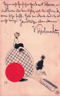 Illustrateur Signé O.P -  Tennis - 1908 - Velencze ( Magyar )  - Autres & Non Classés