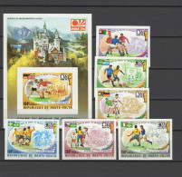 Burkina Faso (Upper Volta) 1974 Football Soccer World Cup Set Of 6 + S/s Imperf. MNH -scarce- - 1974 – Allemagne Fédérale