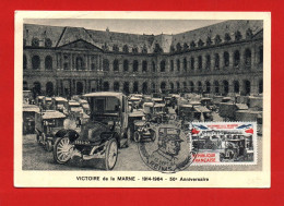 (RECTO / VERSO) CARTE MAXIMUM VITOIRE DE LA MARNE 1914 / 1964 - 50e ANNIVERSAIRE - 1er JOUR - CPSM GF - 1960-1969