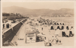 REF.AB . 64 . HENDAYE . LA PLAGE VERS L'ESPAGNE. PUB POUR LES TENTES BOUET - Hendaye