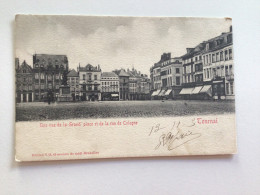 Carte Postale Ancienne (1903) Tournai Une Vue De La Grand’Place Et De La Rue De Cologne - Tournai