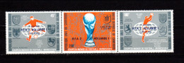 Cameroon - Cameroun 1974 Football Soccer World Cup Strip Of 3 With Winners Overprint MNH - 1974 – West Germany