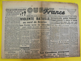 Journal L'Ouest France Du 10-11 Février 1945. Guerre De Gaulle Yalta  Laval Breslau Tassigny Italie - Andere & Zonder Classificatie