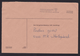 Netherlands: Cover, Grey Meter Cancel Postage Paid, Municipality Of Middelburg, Heraldry (roughly Opened) - Briefe U. Dokumente