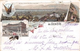 SUISSE - Souvenir De GENEVE - CPA Fantaisie - Multivues - Genève