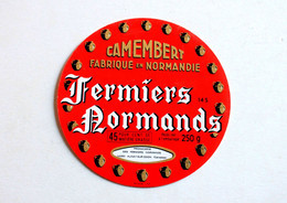 ANCIENNE ETIQUETTE BOITE FROMAGE - CAMEMBERT DE NORMANDIE - FERMIERS NORMANDS - CHEESE LABEL - NEUF (2203.0223) - Quesos