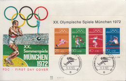 Deutschland FDC Block 8   XX. Olympische Spiele München 1972 - 1971-1980