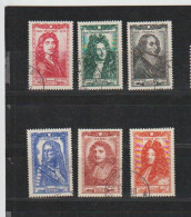 1944 N°612 à 617 Célébrités Série Louis XIV Oblitérés  (lot 125) - Usados