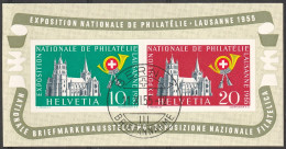 Schweiz Suisse 1955: "LAUSANNE" Zu WIII 35 Mi Block 15 Yv BF 15 Mit ⊙ BERN 11.XI.55 (Zu CHF 90.00 ) - Bloques & Hojas