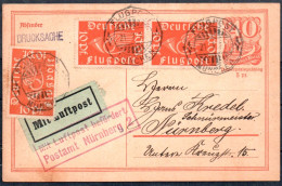 Carte Postale Poste Aérienne De Munich à Nuremberg De 1922 Luftpostpostkarte Von München Nach Nürnberg Aus Dem Jahr 1922 - Muenchen