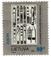 (!) 1994 Litauen, Lithuania Europa Cept Militaria Rackets Used (o) - Lituanie