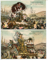 LOT 2 CPA Couleur Vers 1911 * CARNAVAL De NICE Char De Mme Carnaval & De S.M. Carnaval * Projet S.M. Biasini Spagnol - Karneval