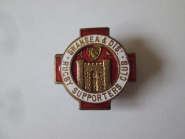 Rare! Rugby Supporters Club-Swansea & Dist.badge From The 1930,size=23 X 23 Mm - Rugby