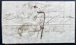 MARQUE POSTALE PONTIVY POUR BORDEAUX / 1835 / LAC / TAXE 7 - 1801-1848: Vorläufer XIX