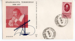 1958 - FDC " EVANGELISTA TORRICELLI " ALA VEDI++++ - FDC